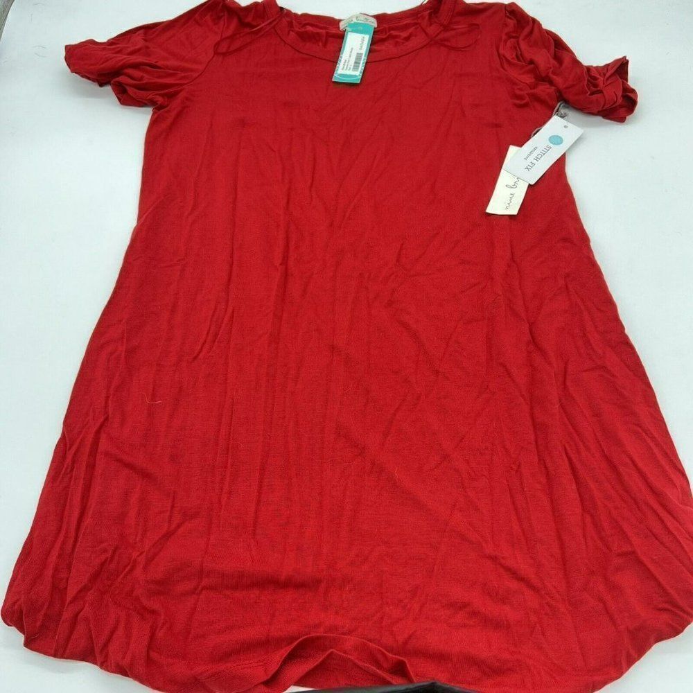 Nine Britton Dolores Knit T Shirt Dress Red Large NWT